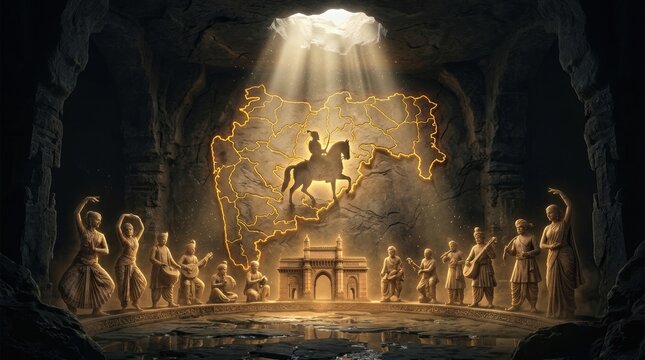 Cultural Heritage and Artistic Expressions in a Cave with Illuminated Map