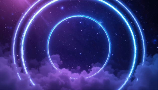 Abstract space background with glowing circle