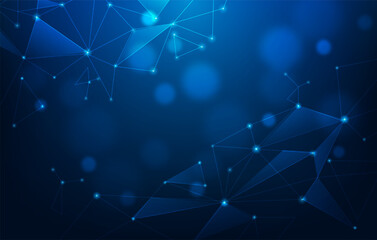 Fototapeta premium internet network digital technology connect line wireframe blue background. low poly internet connect wallpaper. vector illustration fantastic technology.