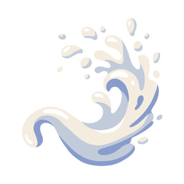 Fresh milk or water splash wave vector, clean liquid drop illustration