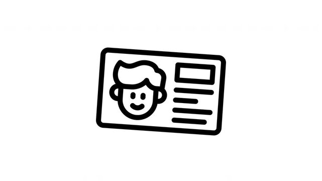 id card minimalist stroke animation