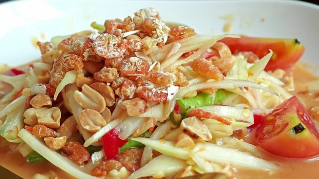 Thai papaya salad called Somtum.