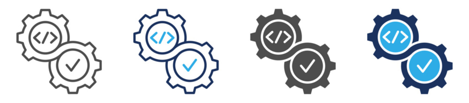 devops icon set multi concept