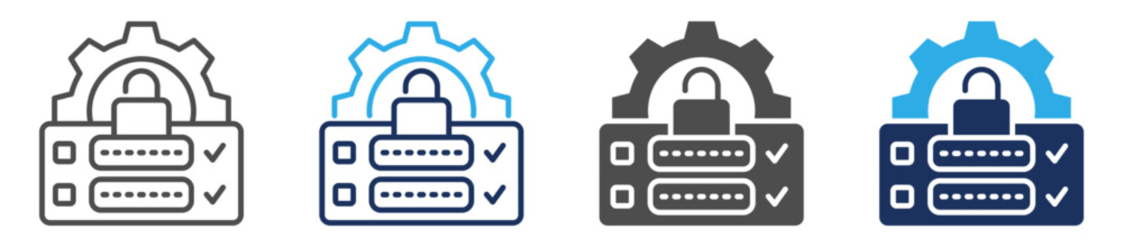 authentication icon set multi concept