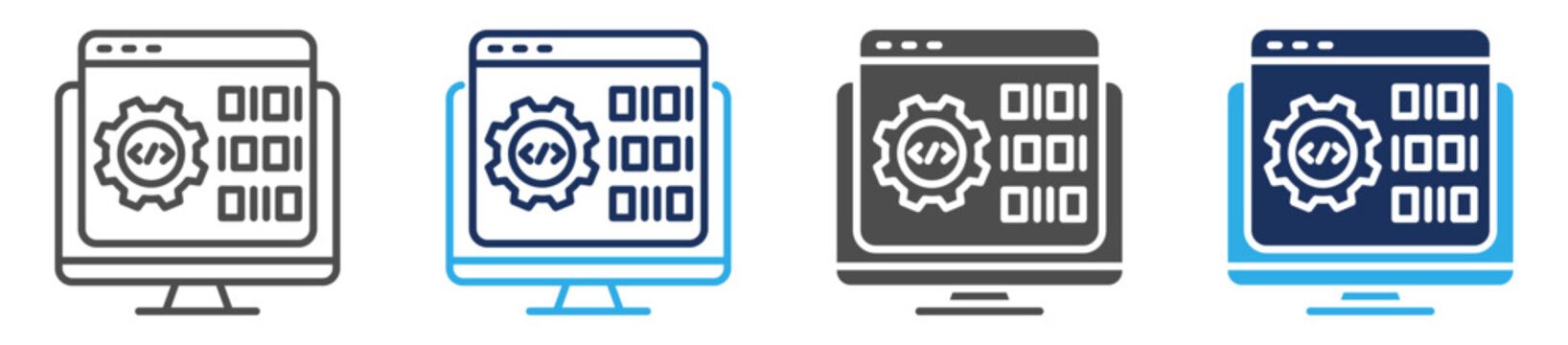 compiler icon set multi concept