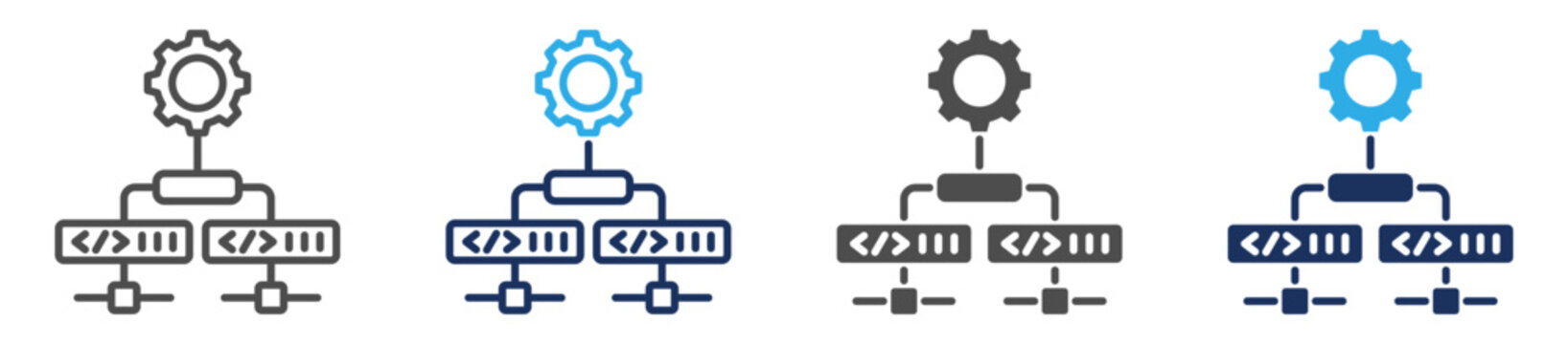 orchestration icon set multi concept