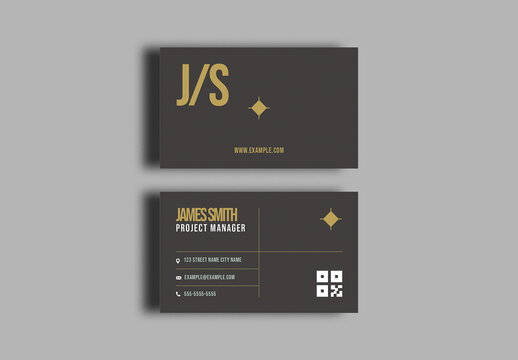 Minimal Dark Business Card Template