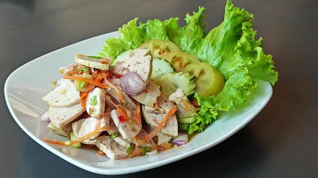 Spicy Vietnamese Sausage Salad. Thai Style.
