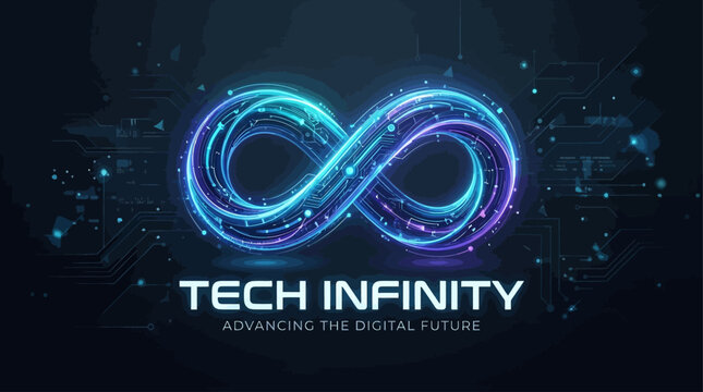 A futuristic logo creative design represents tech infinity advancing digital future