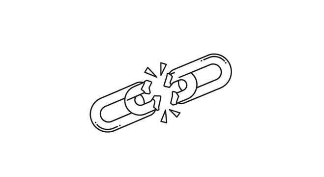 Broken Chain Link Symbol - Disconnection and Failure Concept