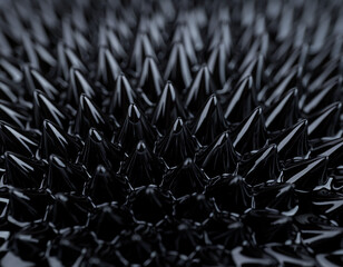 Obraz premium Macro of Ferrofluid Peaks Reacting to a Magnetic Field 