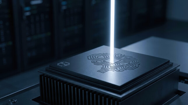 Artificial intelligence processing unit with tensor processing unit TPU accelerators enhancing AI computing power in futuristic technology setup