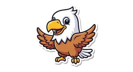 Naklejka premium Cartoon bald eagle