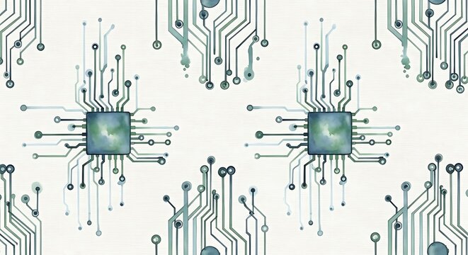 Abstract illustration of computer chip elements