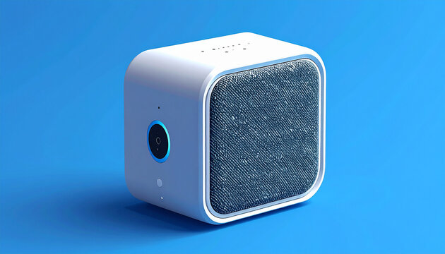 Wireless speaker with camera and mesh grille on side