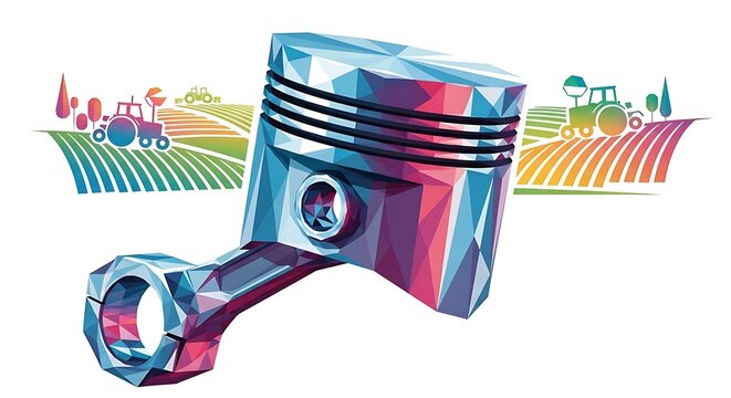 Abstract illustration of a piston and connecting rod