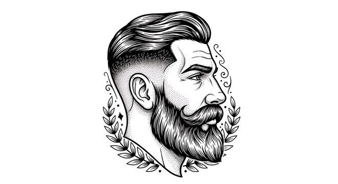 Stylized portrait of a man with beard