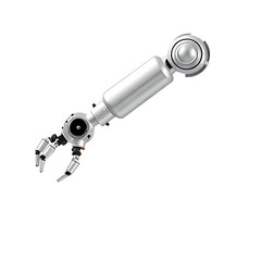 Fototapeta premium Robotic arm isolated on white background.