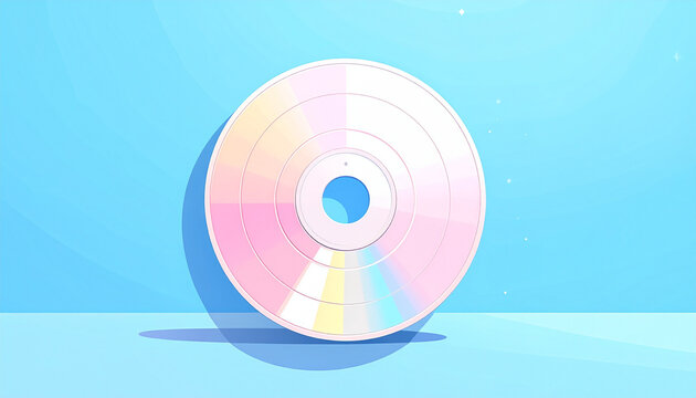 Shiny multicolored CD disc isolated