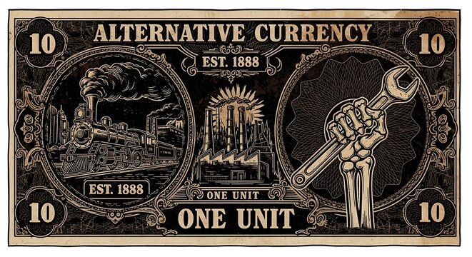 Vintage alternative currency note