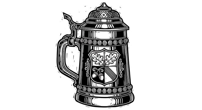 Vintage beer stein illustration