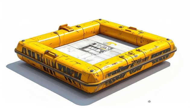 Industrial Yellow Safety Containment Spill Berm for Hazardous Liquids.