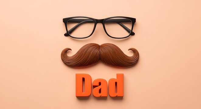 Happy father's day glasses mustache dad face graphic