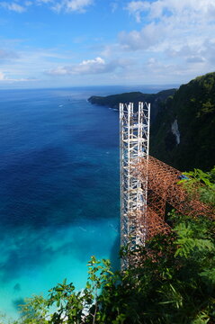 tower underconstruction based on the beach