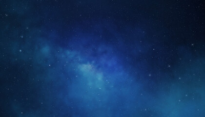 Fototapeta premium A deep space galaxy background reveals countless distant stars and luminous blue nebula clouds, shot with a wide cosmic perspective to express the infinite wonder and mystery of the universe.