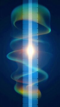 Abstract light energy flow vertical beam neon plasma glow digital motion futuristic background