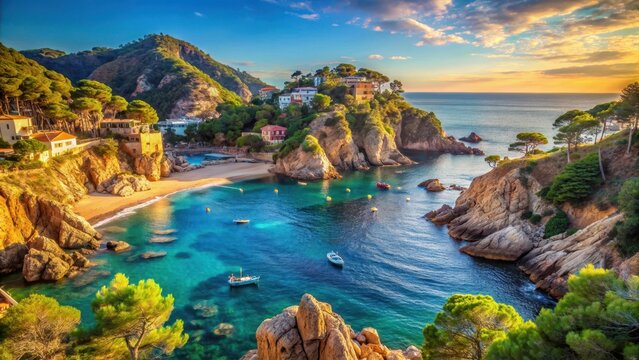 In the morisca cove of tossa de mar
