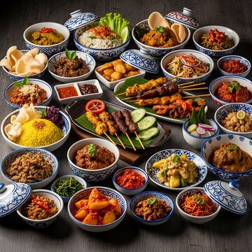 Delicious Assortment of Southeast Asian Dishes and Cuisine