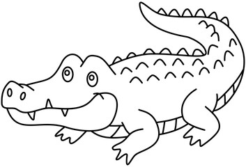 Naklejka premium Cute Crocodile Cartoon Character
