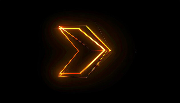 Neon Arrow Sign Glowing Orange Light