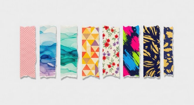 Collection of colorful fabric patterns