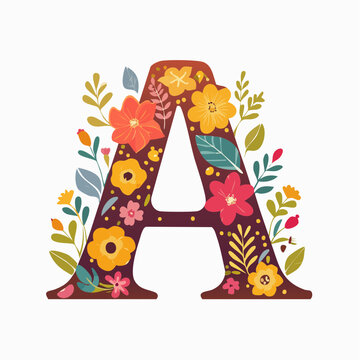 Floral Letter A Illustration