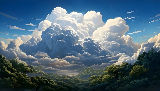 a collection of thick clouds in the sky with a stretch of grass