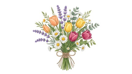 Obraz premium Wildflower Bouquet in Rustic Vase with Soft Natural Light