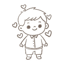 Fototapeta premium little boy doodle with love