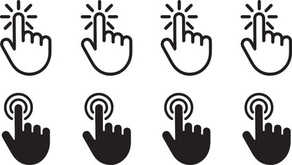 Fototapeta premium Hand clicking or selecting wireless network connection icons on transparent background