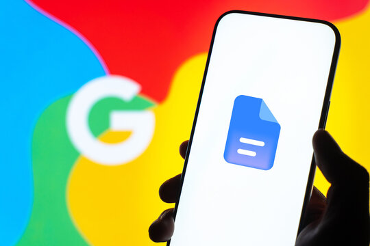 Google Docs logo is displayed on the screen of a smartphone, in Bangalore, India, on February 28, 2026