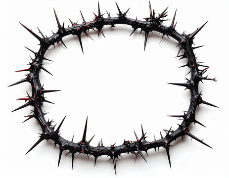 Crown of thorns dark sharp symbolic isolated object