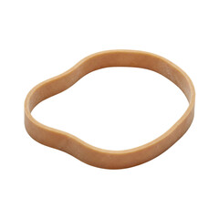 Obraz premium Single brown elastic rubber band on transparent background