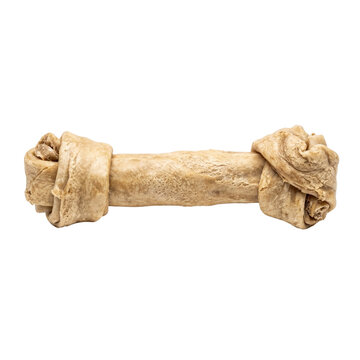 Standard rawhide knotted bone chew toy for dogs