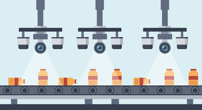 Advanced Machine Vision System Inspecting Components for Industrial Automation and Quality Control