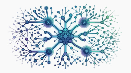 Obraz premium Abstract representation of a neural network, illustrating connections and information flow