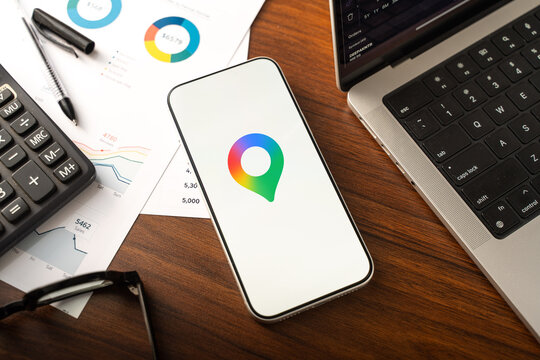 Google Maps logo is displayed on the screen of a smartphone, in Bangalore, India, on February 28, 2026