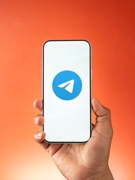 Telegram logo is displayed on a smartphone screen in Bangalore, India, on May 15, 2026