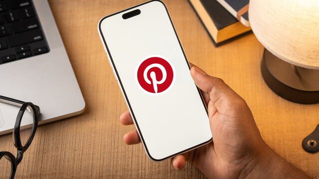 Pinterest logo is displayed on a smartphone screen in Bangalore, India, on May 15, 2026