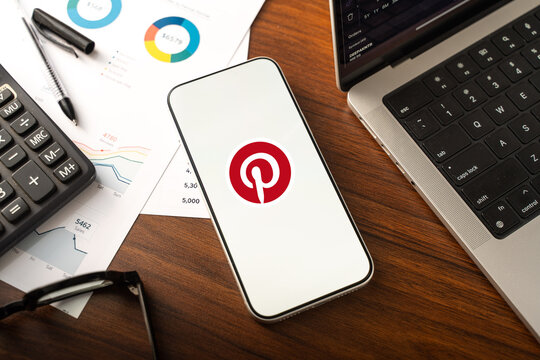 Pinterest logo is displayed on a smartphone screen in Bangalore, India, on May 15, 2026